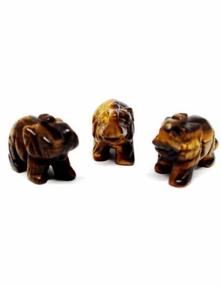 Elephant pierre oeil de tigre 34mm Elephant pierre oeil de tigre 34mm