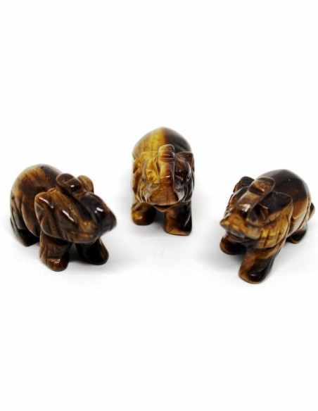 Elephant pierre oeil de tigre 34mm Elephant pierre oeil de tigre 34mm