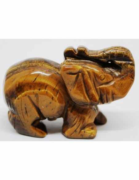 Elephant pierre oeil de tigre 50mm Elephant pierre oeil de tigre 50mm