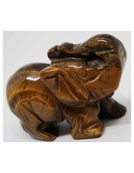 Elephant pierre oeil de tigre 50mm Elephant pierre oeil de tigre 50mm