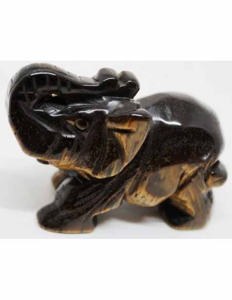 Elephant pierre oeil de tigre 50mm Elephant pierre oeil de tigre 50mm