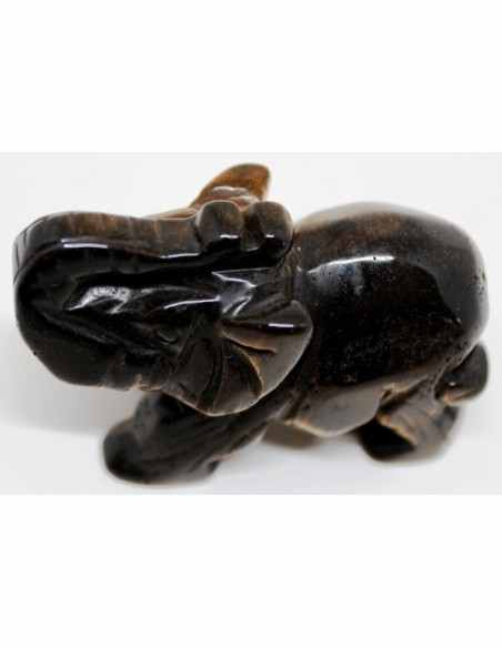 Elephant pierre oeil de tigre 50mm Elephant pierre oeil de tigre 50mm