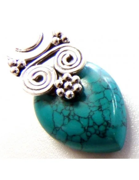 Turquoise pendentif argent