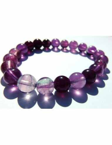 Bracelet en Fluorite verte et violette 8 mm