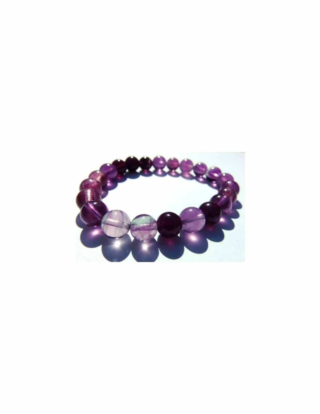 Bracelet en Fluorite verte et violette 8 mm
