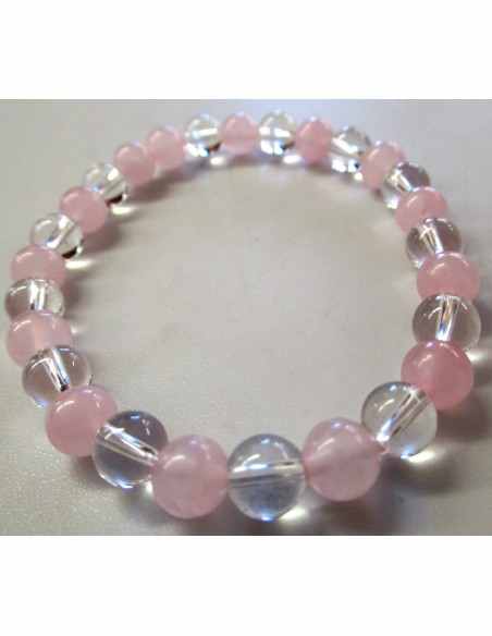 Bracelet quartz rose 4mm