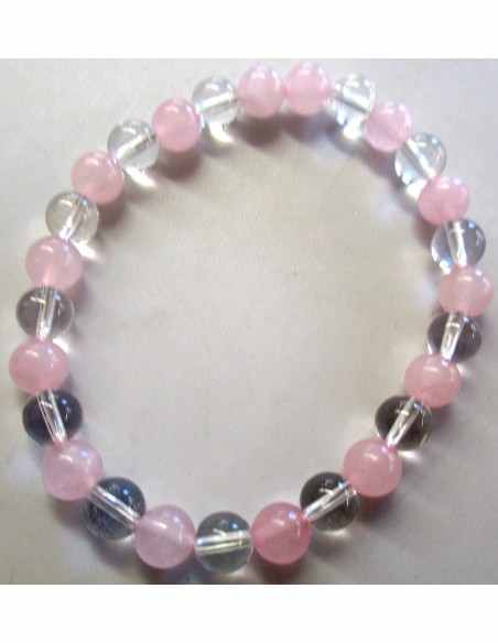 Bracelet quartz rose 4mm