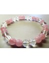 Bracelet quartz, quartz rose 6mm