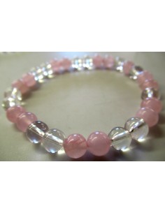 Bracelet quartz, quartz rose 6mm 2