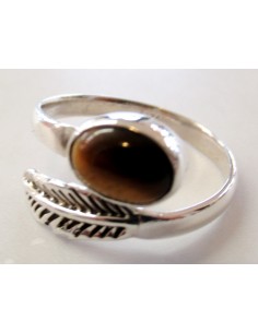 Bague reglable oeil de tigre argent 2