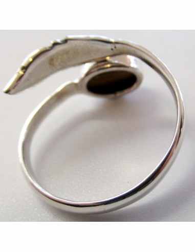 Bague reglable oeil de tigre argent