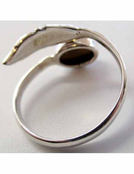 Bague reglable oeil de tigre argent Bague reglable oeil de tigre argent