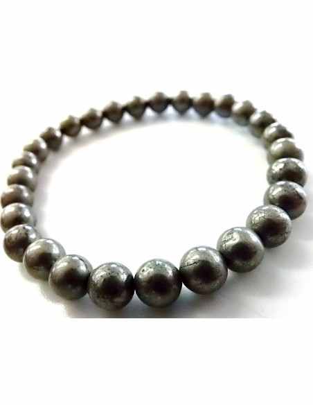 Bracelet femme pyrite 6mm Bracelet femme pyrite 6mm