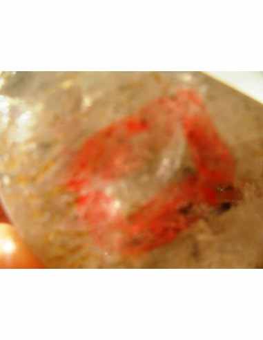 Quartz sceptre bipointé avec goutte d'eau