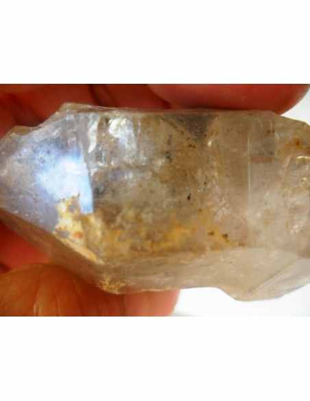 Quartz sceptre bipointé avec goutte d'eau Quartz sceptre bipointé avec goutte d'eau