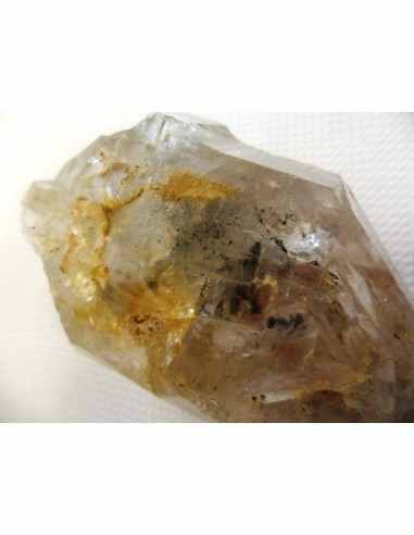 Quartz sceptre bipointé avec goutte d'eau