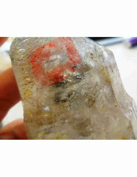 Quartz sceptre bipointé avec goutte d'eau Quartz sceptre bipointé avec goutte d'eau