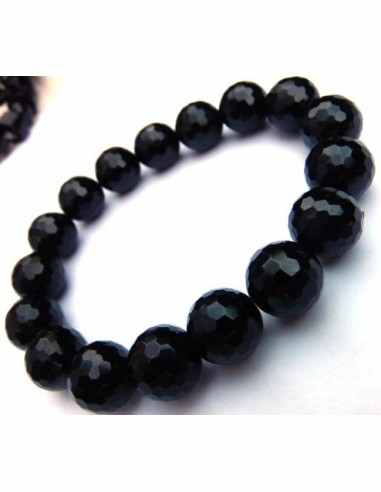 Tourmaline noire bracelet en boule facettés 10mm