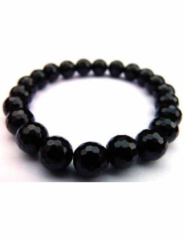 Tourmaline noire 8mm pierres facettees bracelet