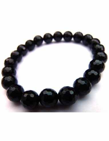 Tourmaline noire 8mm pierres facettees bracelet