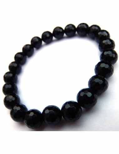 Tourmaline noire 8mm pierres facettees bracelet