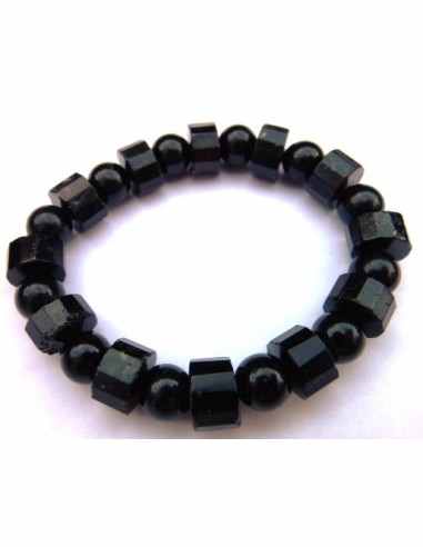 Bracelet tourmaline noire 8 et 6mm