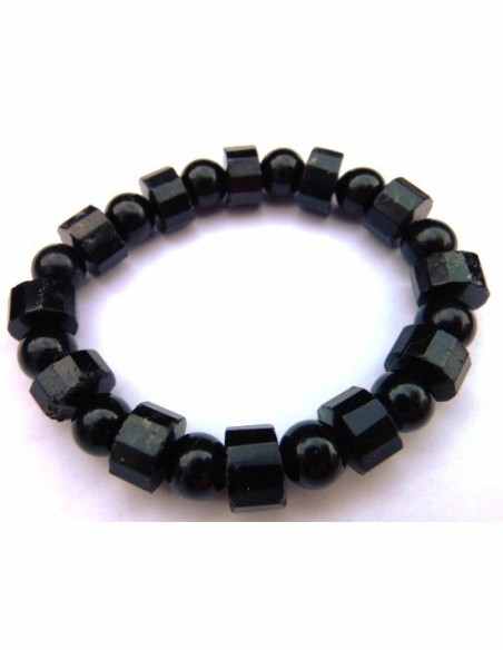 Bracelet tourmaline noire 8 et 6mm Bracelet tourmaline noire 8 et 6mm