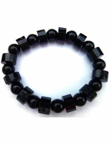 Bracelet tourmaline noire 8 et 6mm