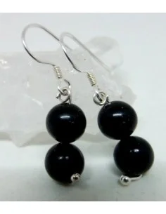 Boucles d'oreilles tourmaline noire 8mm