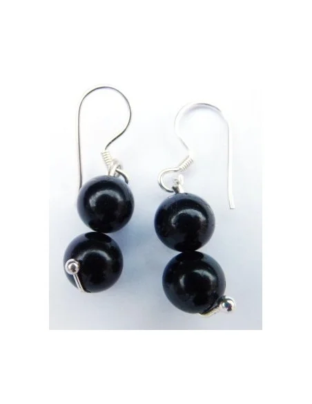 Boucles d'oreilles tourmaline noire 8mm Boucles d'oreilles tourmaline noire 8mm