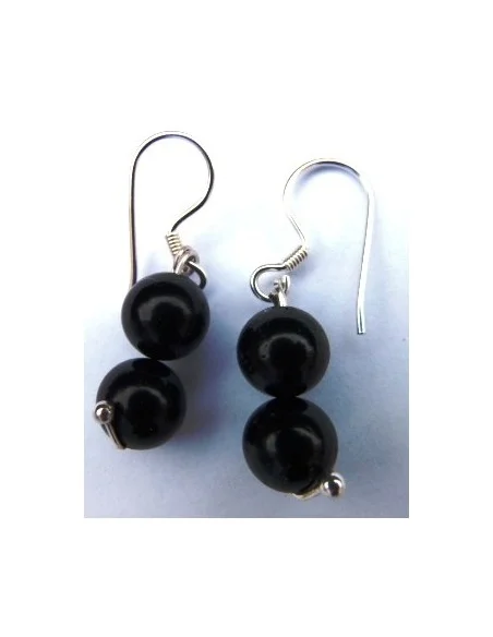 Boucles d'oreilles tourmaline noire 8mm Boucles d'oreilles tourmaline noire 8mm
