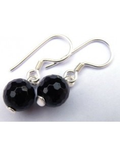 Boucles d'oreilles tourmaline noire 8mm