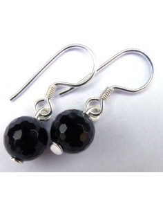 Boucles d'oreilles tourmaline noire 8mm 2