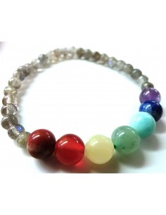 Bracelet sept chakras Labradorite 6mm