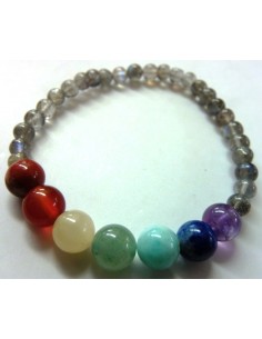 Bracelet sept chakras Labradorite 6mm 2