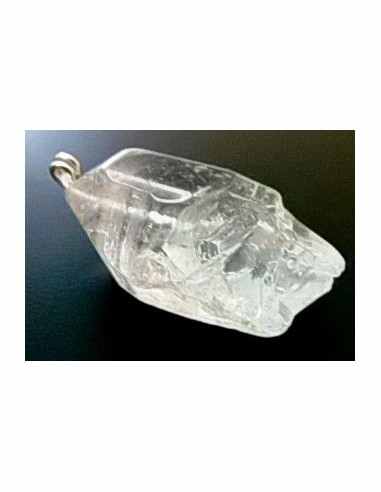 Quartz fume sceptre crocodile pendentif