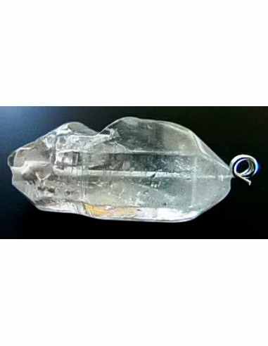 Quartz fume sceptre crocodile pendentif