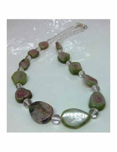 Collier Tourmaline melon d'eau, pasteque