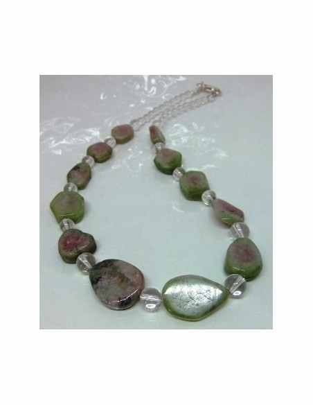 Collier Tourmaline melon d'eau, pasteque