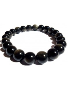 Obsidienne dore 8mm bracelet 2