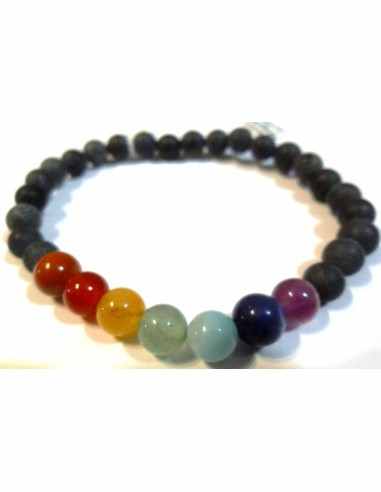 Basalt chakras Bracelet 6mm