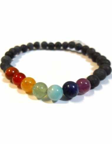 Basalt chakras Bracelet 6mm