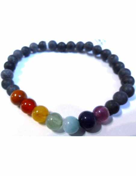 Basalt chakras Bracelet 6mm