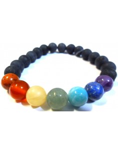 Basalt chakras Bracelet 6mm