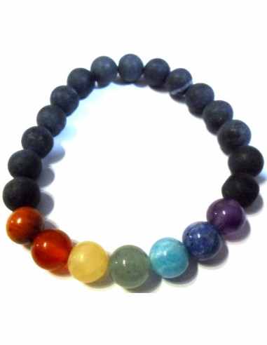 Basalt chakras Bracelet 6mm