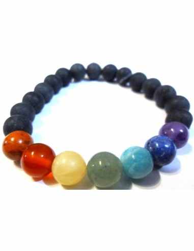 Basalt chakras Bracelet 6mm