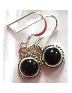 Onyx boucles oreilles argent