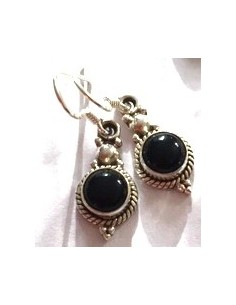 Onyx boucles oreilles argent 2