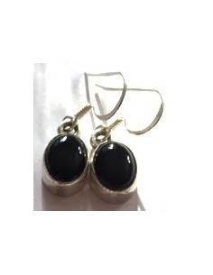 Onyx boucles oreilles argent
