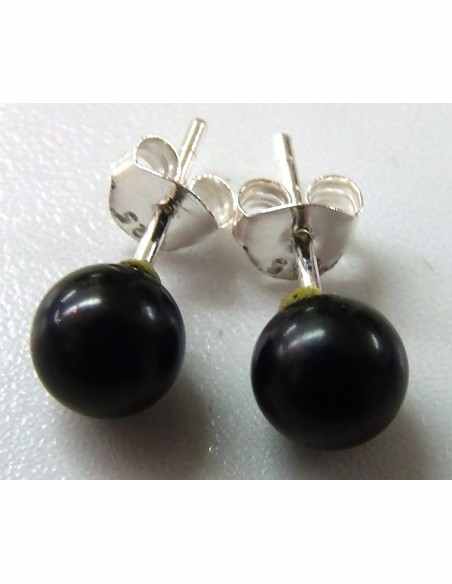 Boucles Jais 6mm